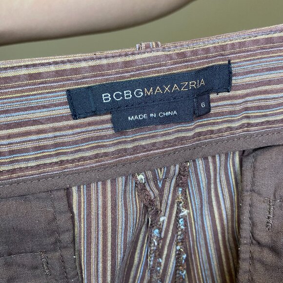 BCBG low-rise Y2k shorts - brown stripe - Picture 5 of 9